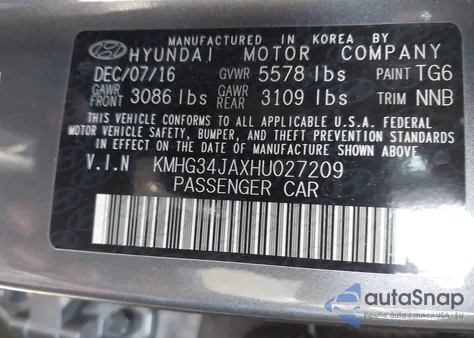 2017 Genesis G90 3.3T Premium z USA, uszkodzony, nr VIN KMHG34JAXHU027209